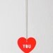 Necklace, Heart, Love, fluorescent red