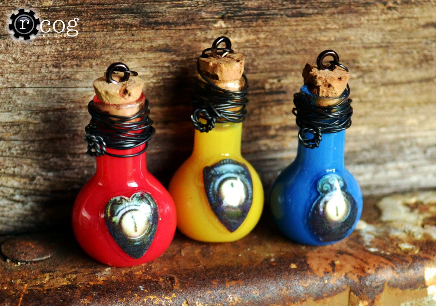 SALE- Bioshock Infinite Infusions - Choose from Health, Shield or Salts Infusions in a Small Apothecary Glass Bottle Pendant on a Necklace