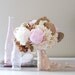 Fall wedding 2013 bouquet of mushroom, woodroses, hydrangea and cream handmade fabric peony