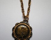 Real Moss Resin Pendant Necklace.