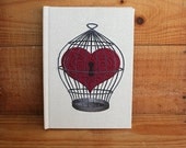 Embroidered hard cover Journal - You have captured my heart...