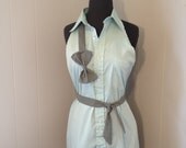A Night On the Town Apron Mint Green Apron with Grey Bow Tie and Ties