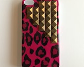 Bronze Studded Pink Cheetah iPhone 4/4s Case