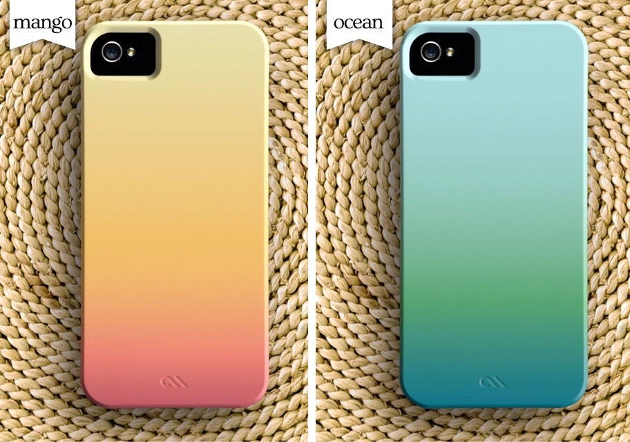 Pick Your Color - Mango or Ocean - & iPhone Model  - Ombre Barely-There Snap-On Hard Plastic iPhone Case - Made To Order