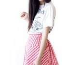 amazing vintage VIVIENNE WESTWOOD gold label gingham high waisted bustle mini skirt made in UK