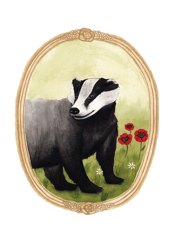 Mr Badger Illustration - Archival Print 8x11