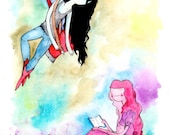 Marceline the Vampire Queen & Princess Bubblegum, 8.5x11 inch inkjet print / Adventure Time Fan Art