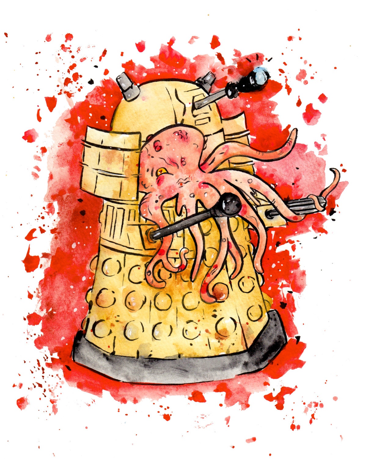 Dalek Exposed - Doctor Who Print, 8.5x11 inch inkjet print