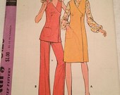 Vintage 1970s Jumper Pattern, McCalls 3125, Retro Top and Pants Size 10 Bust 32 1/2