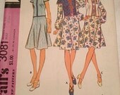 Vintage 1970s Skirt Pattern, McCalls 3081, Retro Skirt, Blouse, and Jacket Size 10 Bust 32 1/2 Uncut