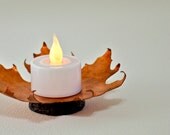 Autumn Leaf Copper Candle Holder, Maple Leaf Candle Holder, Handcrafted Copper Candle Holder