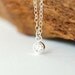 Kei necklace - sterling silver cz solitaire pendant necklace, delicate simple necklace, diamond solitaire,april birthstone, maui, hawaii