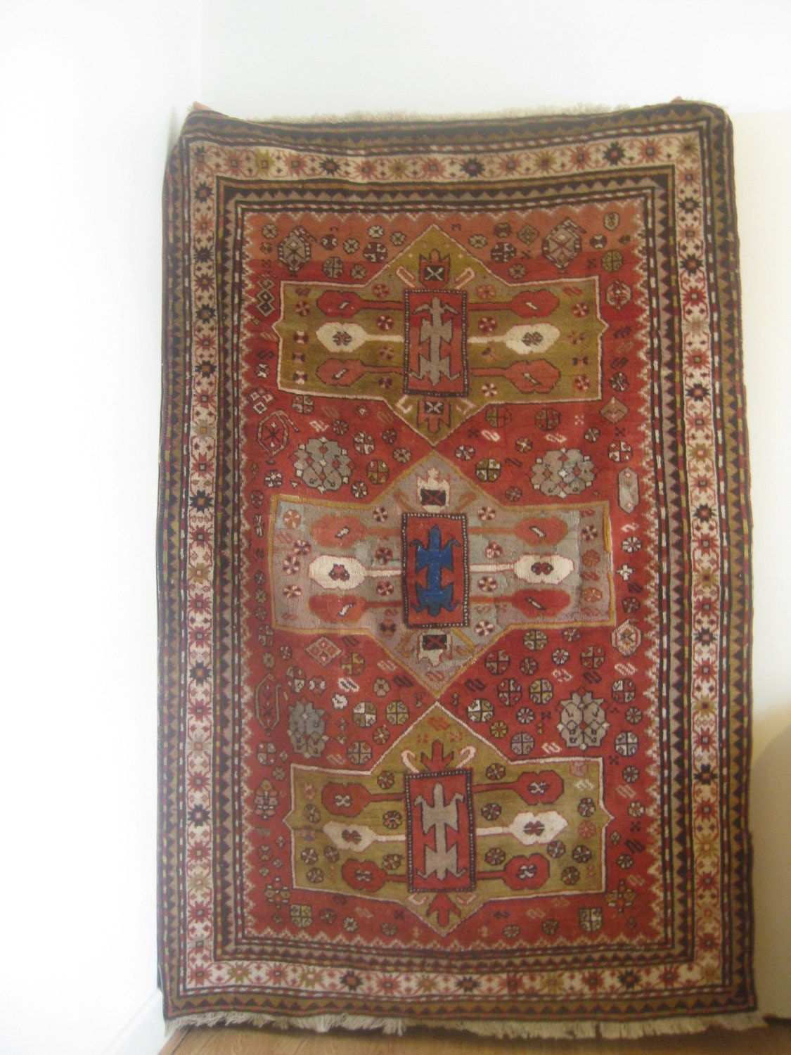 Antique Art Deco rug, Caucasian rug, Kazak-Gendje Rug, Kazak rug, home decor, rug, rug UK sale, Antique Rug,