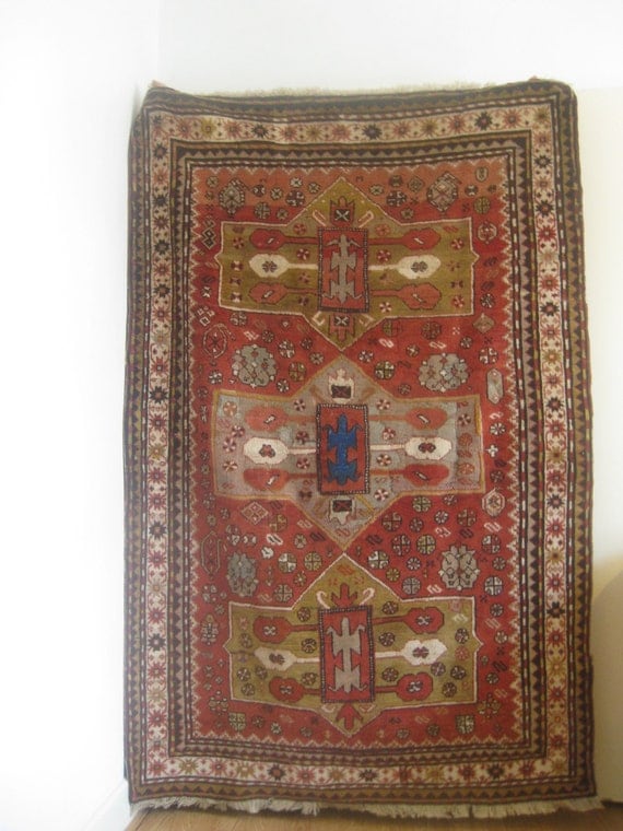 Antique Art Deco rug, Caucasian rug, Kazak-Gendje Rug, Kazak rug, home decor, rug, rug UK sale, Antique Rug,