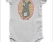 Easter Cameo Bunny Onesie for baby girl