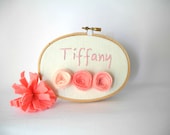Girls custom Name Sign, Girls personalized room sign, Pink Nursery Room Sign,Hoop art embroidery decor,girls room decor,nursery decor