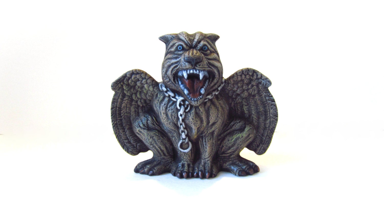 Ceramic Panther Gargoyle - 5.5 inches, hand painted, cat like