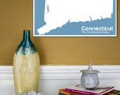 The Modern United States // Minimalist Connecticut Poster // 13x19 Giclée Art Print