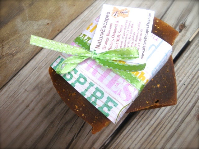 Luxurious Orange Honey Soap Bar Gift, Oatmeal Honey Goat Milk  Orange Blossom Soap