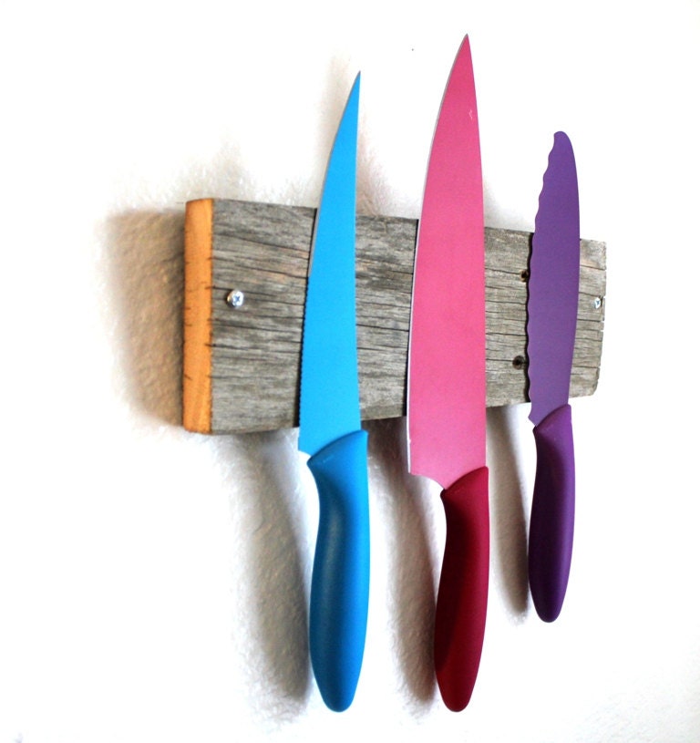 Magnetic Knife Rack - Magnetic Rack - Reclaimed Barnwood Knife organizer