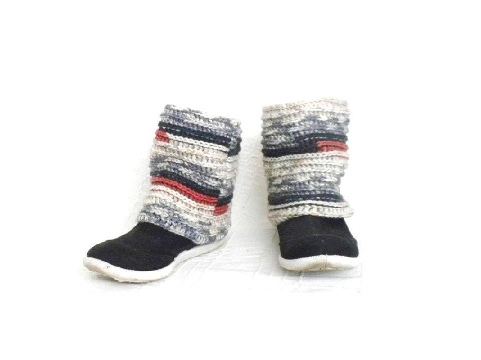 Black Red Greys Crochet Leg Warmers, Ankle Cuffs, Reversible, Spring, Fall, Autumn, Winter, Fashion, Gifts for Her, Warm, Cozy