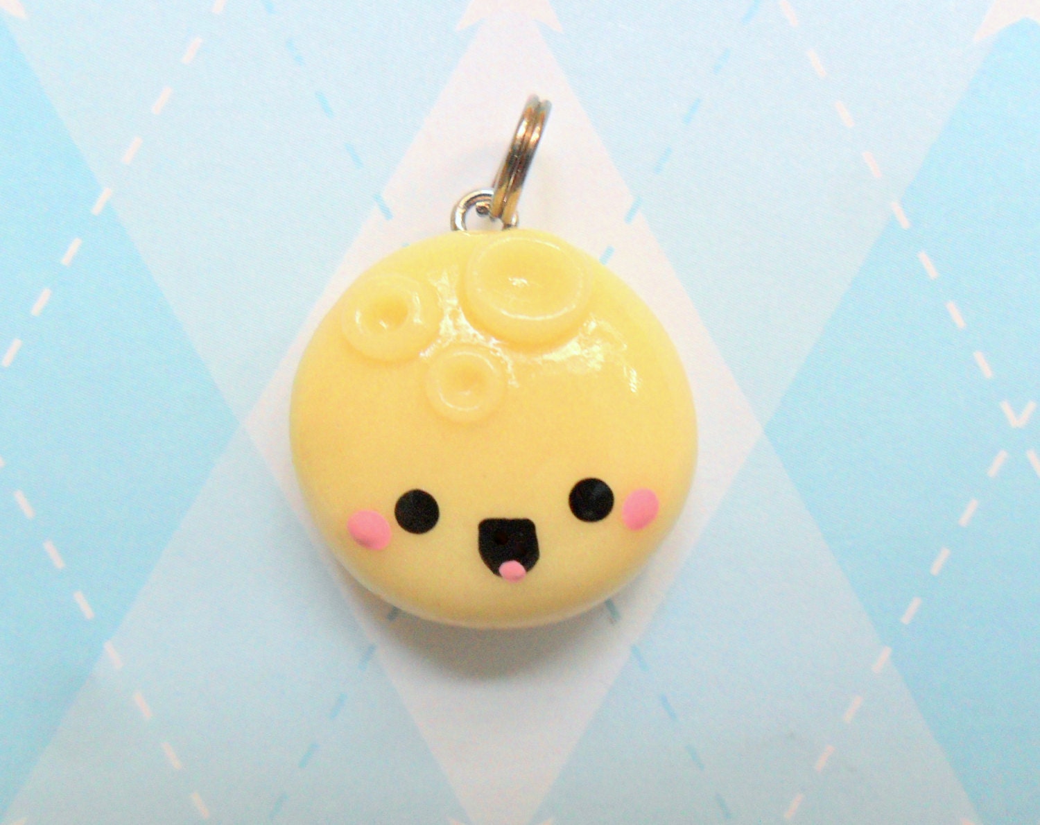 Kawaii Charm Moon Glow in the Dark Pendant Polymer Clay Cute Jewelry