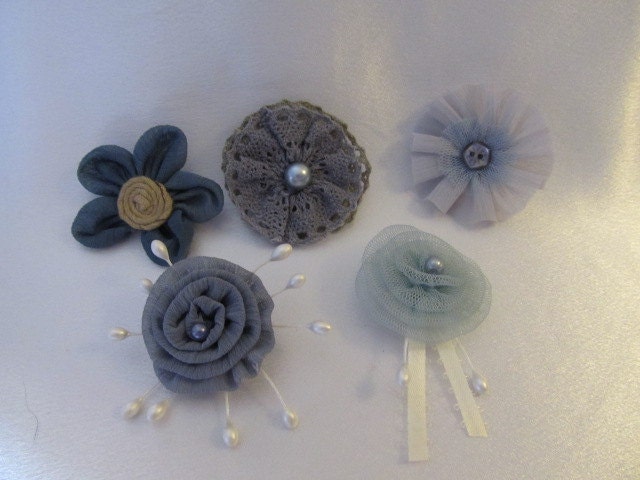 Beautiful Blue Floral Pins
