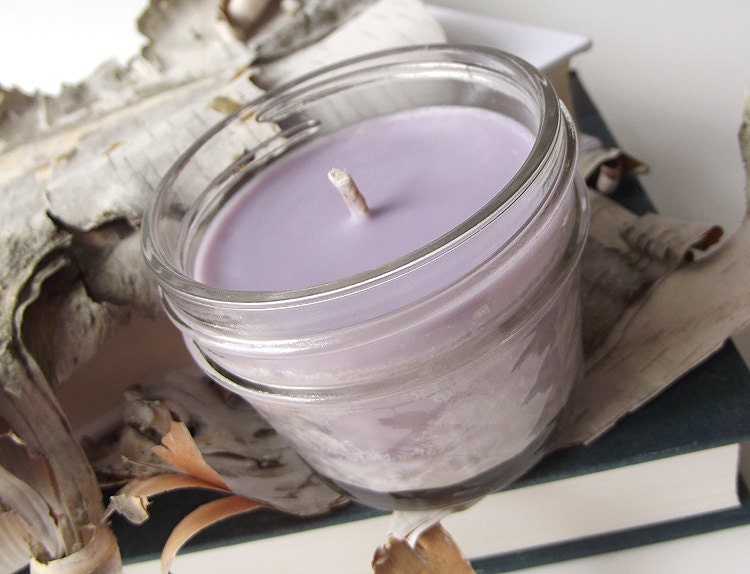 Relaxation Soy Candle - Lavender scented Soy Candle -- 4 ounce Mason Jar