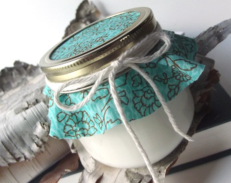 Unscented Soy Candle - Hand Poured Mason Jar -- 8 ounce Jar