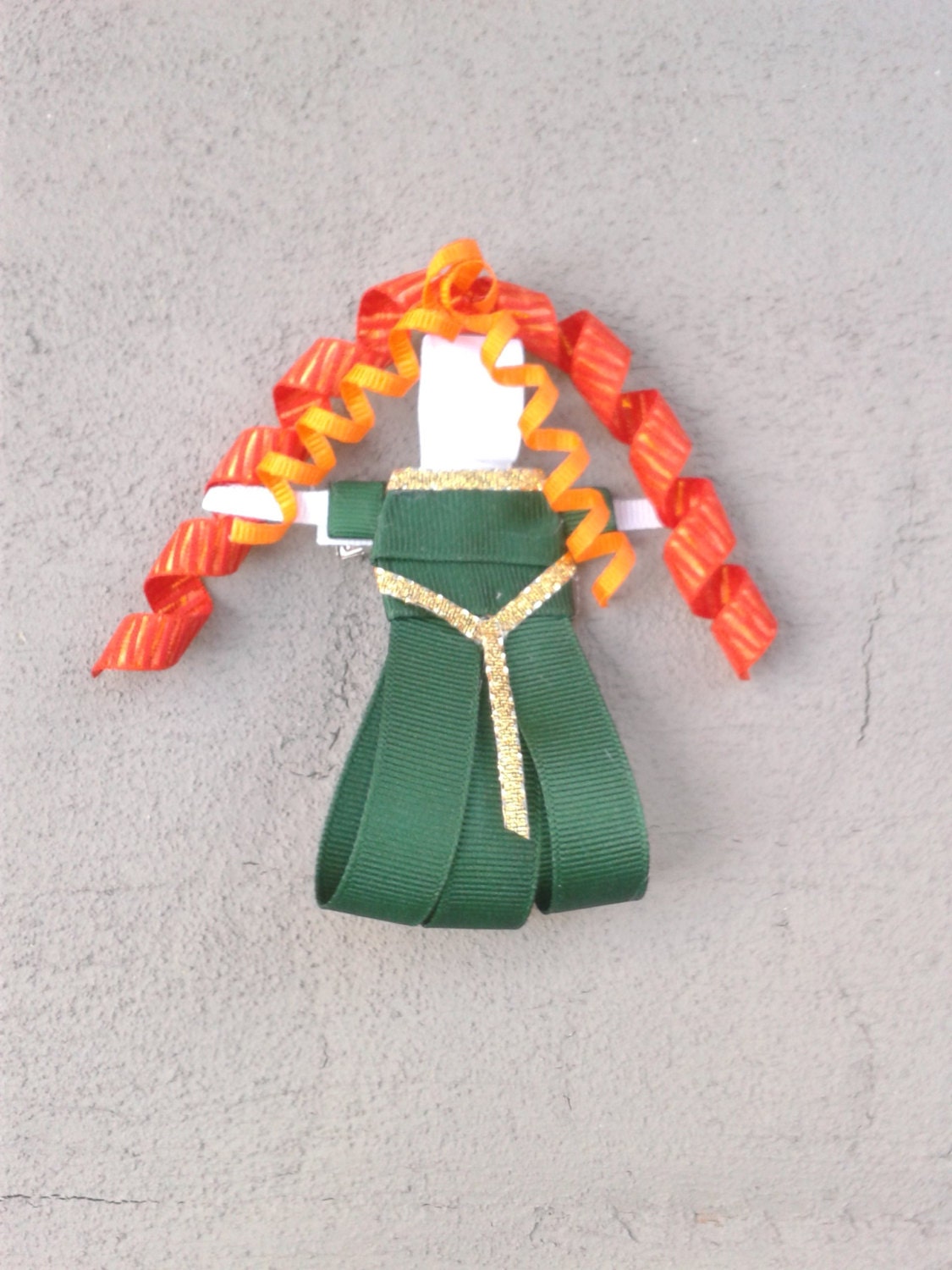 Sculpted Brave Merida Inspired Hair Bow Hair Clip