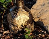 Upcycled Patron Bottle, Glass Bottle, Upcycled Art, Collage Vase, Decoupage Art, Lokta Paper