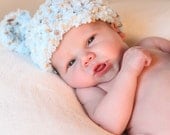Newborn bear beanie, crochet super soft and fuzzy yarn, neborn photography, baby photo prop, MADE to ORDER