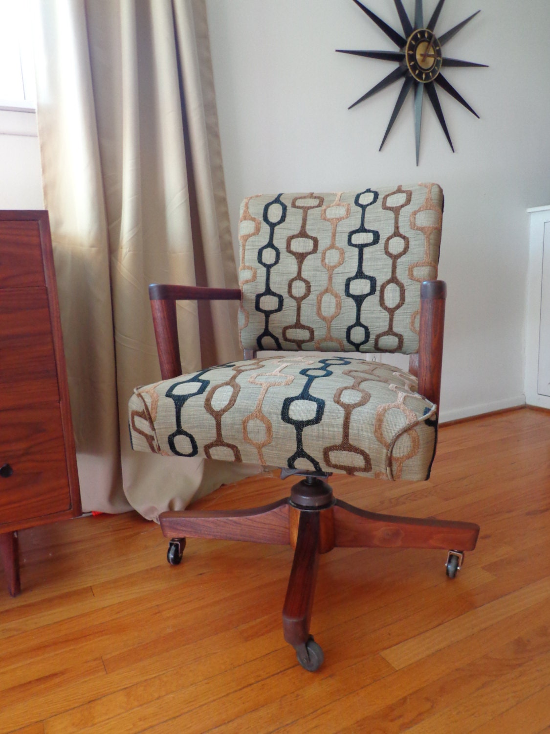 Retro Walnut Office Chair