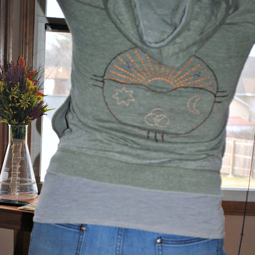 SALE was 55.  FREE SHIPPING.  a sun and moon embroidered zip up sweatshirt.