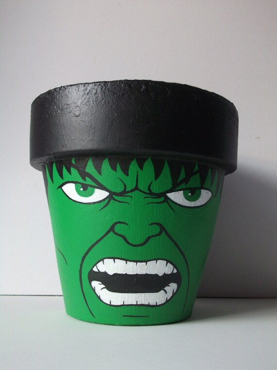 Incredible Hulk Avengers Large Painted Flower Pot