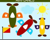 Airplanes Clip Art Graphics - Digital Clipart Commercial Use - Instant Download Il_170x135