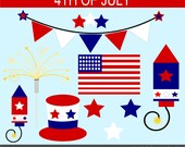 4th of July Clip Art Graphics - Digital Clipart Commercial Use - Instant Download Il_170x135