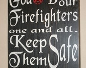 Firefighter Wall Art, Firefighter Decor, Distressed Wall Decor, Custom Wood Sign, Firefighter, Typography Word Art