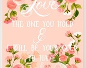 Lover of the Light Floral Print 11 x 14/Mumford and Sons Quote