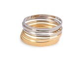 6 Above the Knuckle Rings - 3 gold rings and 3 chrome silver rings - set of 6 stackable midi rings