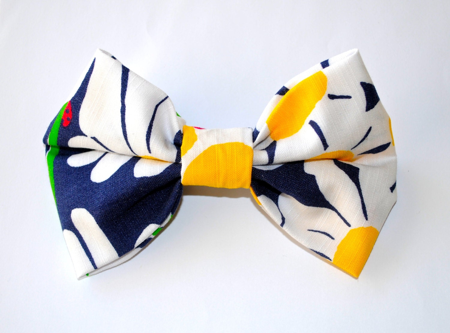 Designer Lilly Pulitzer "Bright Navy Look Lady" Print Hair Bow
