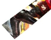 Avengers Black Widow Natasha Romanova Bookmark inspired by Marvel Comics OOAK Laminated upcycled repurposed reclaimed kid