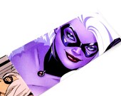 Black Cat Felicia Hardy Bookmark inspired by Marvel Comics OOAK Laminated upcycled repurposed reclaimed kid avengers spider-man bad luck