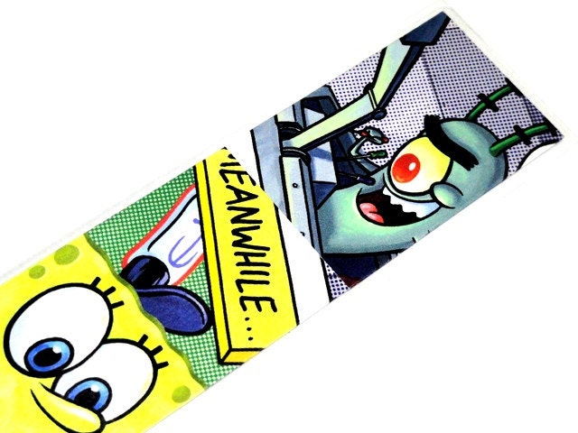Spongebob Squarepants Bookmark inspired by Nickelodeon OOAK Laminated father's day (Patrick , Squidward , Gary , Plankton) tv show
