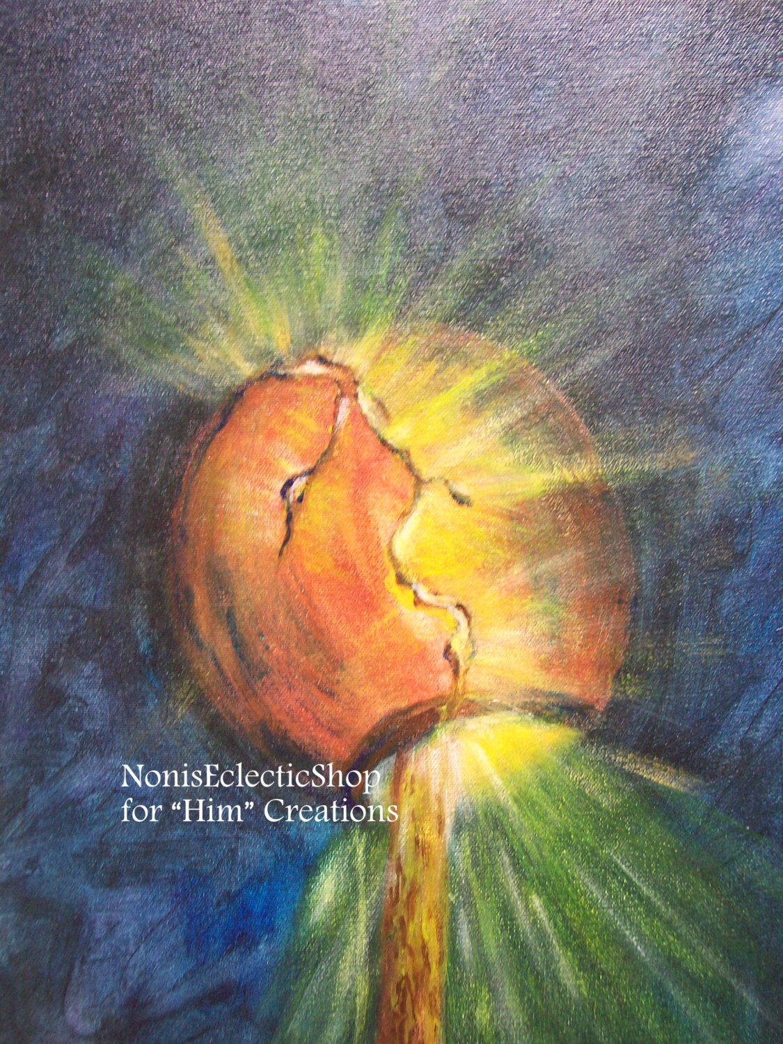 Original Art, Acrylic Painting, Painting on Canvas, Christian Art, Blues, Light, Bowl, Scripture Art