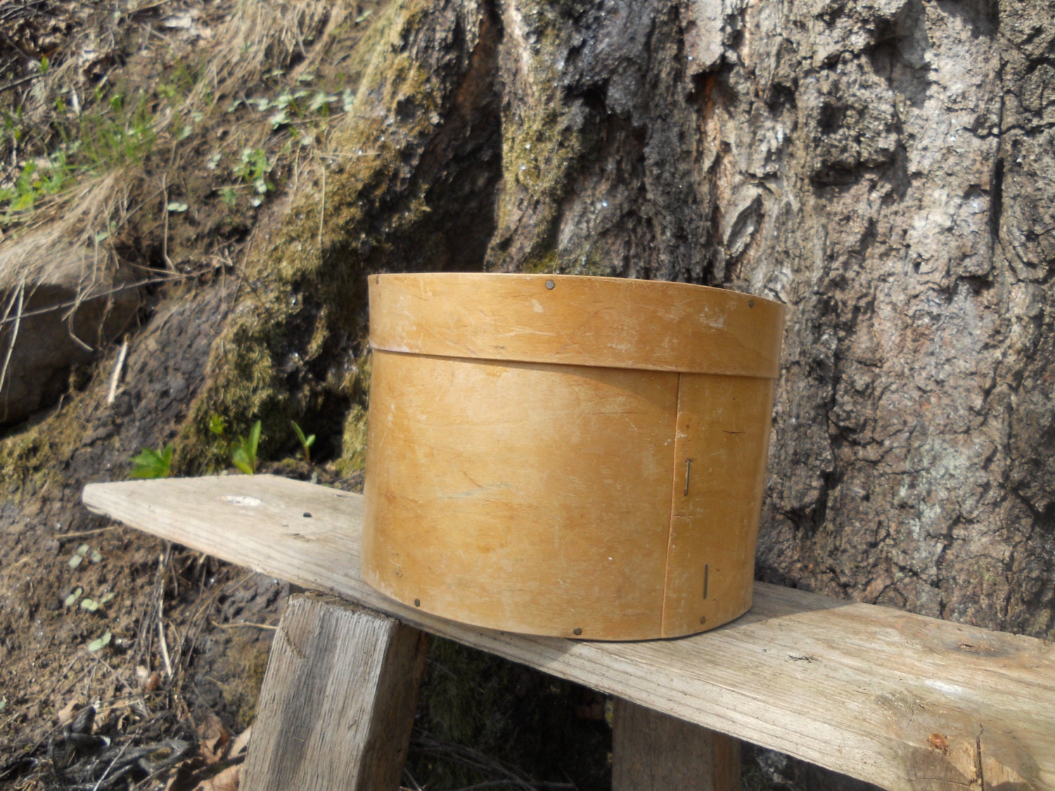 Vintage vessel with a lid Organic container Rustic kitchen home decor Swedish Vintage handmade jar