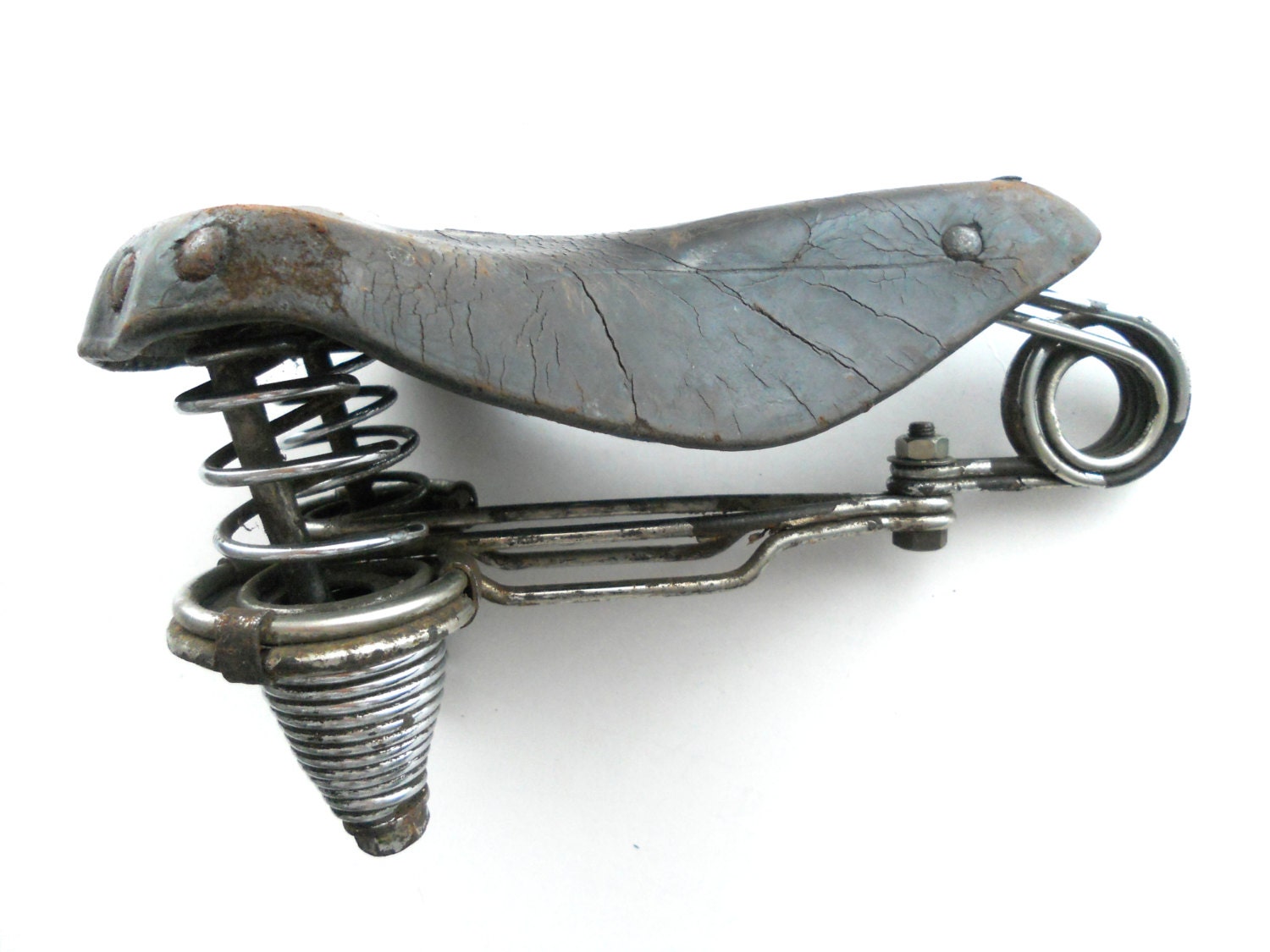 vintage leather bike seat