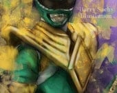 Green Power Ranger Tommy Art Print 5x7