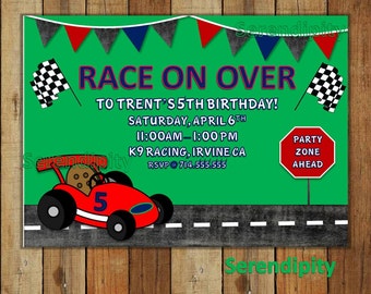 Go Kart Racing Party Invites