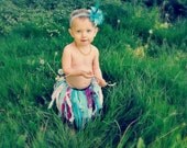 Shabby chic scrappy tutu newborn, baby, toddler, birthday tutu, tie on tutu, ribbon, ballet tutu